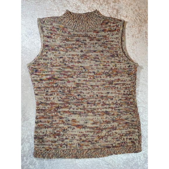 Talbots Sweaters - Talots Sweater Vest Women Large Multicolor EUC Mock Neck Space Dye Knit Layering